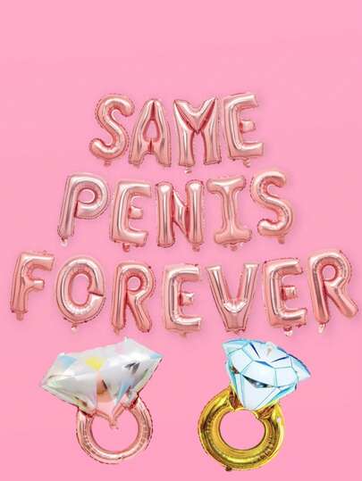 Same PP Forever Balloon Banner (1-Pack)- Bachelorette Party Decorations, Hen Party Banner, Bridal Shower Decor