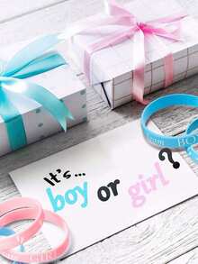20pcs Gender Reveal Bracelets, Team Boy Silicone Wristbands And Team Girl Rubber Bracelets For Gender Reveal Ideas Party Supplies Baby Shower Decorations,Family Decorations Gifts,Birthday Decorations,Bachelorette Party Decorations,Wedding Decorations,Gender Reveal Decorations,Baby Shower Party Favors - Multicolor - View 4