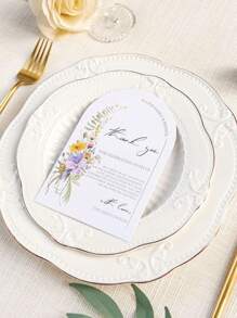 Floral Wedding Dinner Events, Seating Card Table Decorations, Thank You Card Arch Designs, Greenery Thank You Card Placements, Chic And Elegant Weddings, Table Centerpieces And Decorations, Thank You Card Placements, Table Setting Cards, Wedding Memorabilia, Receptions, Dinners, Events, And Celebrations Table Setting Cards