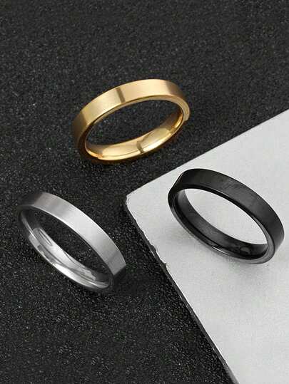 1pc Titanium Steel Matte Finish Slim Plain Band Ring, Corrosion-Resistant Jewelry, Unisex Design