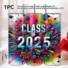 1pc20oz2025烟花隔热印花咖啡杯、水杯、水瓶，不锈钢材质，保温保冷，生日礼物、节日礼物、送给朋友、家人和亲戚的周年纪念礼物，适用于汽车、户外、办公室、家庭和其他场合，配有杯刷、杯盖和吸管。