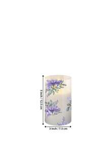 Set de 1/3 velas sin llama de cera violeta con diseño impreso, velas LED parpadeantes con temporizador y control remoto, decoración para reuniones en el hogar, bodas, Acción de Gracias, Navidad, cumpleaños, Día de la Madre, fiestas, graduación