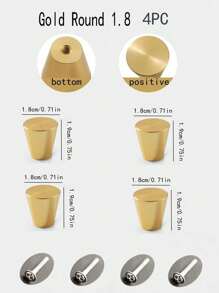 4pcs/1pc Aluminum Alloy Round Single Hole Pull Handle Screws, Free Golden Cabinet Drawer Wardrobe Door Knobs, Simple Black Furniture Hardware Pulls