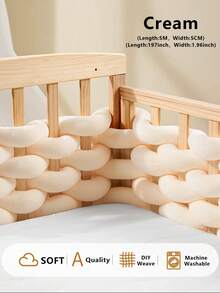 1 件婴儿床编织柔软保险杠垫，针织长垫保护垫，适用于婴儿房或儿童房 - 彩色 - 查看 17