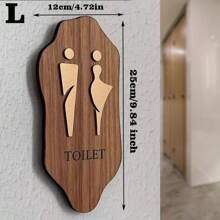 9.8 Inch Nordic Style Male Female Bathroom Sign With Self-Adhesive Back,Acrylic Imitation Wood Grain Technology,Easy Installation, British Style Acrylic Toilet Sign For Bathroom, Restroom, And Changing Room Best Gifts Birthday Graduation