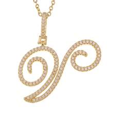 1pc Copper Zirconia A-Z Alphabet Pendant Chain Necklace Fashion Woman Initial Name Jewelry