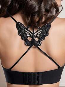 Sexy Lace Cross Strap Low Back Butterfly Shoulder Straps, Fashion Invisible Shoulder Pads - Multicolor - View 1
