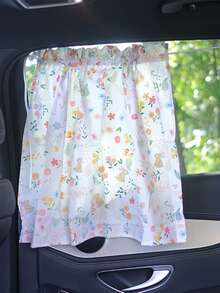 1件夏季汽车窗帘遮阳帘卡通棉布车用吸盘式遮阳帘车载遮阳挡隔热遮阳帘 - 均碼 - 查看 6