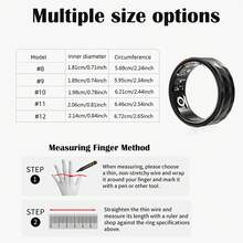 Anillo inteligente rastreador de salud, Anillo inteligente para hombres, Anillos de salud para mujeres y hombres, Baterías de larga duración Anillo de sueño - Negro - Ver 7