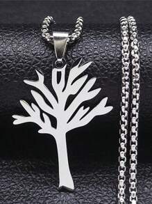 1 buc. Breloc de modă Arborele vieții pandantiv Colier din oțel inoxidabil Accesorii pentru băieți și fete Bijuterii de petrecere