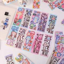 120 Peças Conjunto de Adesivos de Fantasia de Princesa, Decoração de Desenho Animado Fofa e Encantadora para Meninas