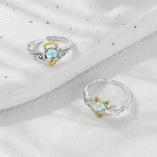 1/2pcs Angels And Demons Couple Cartoon Ring