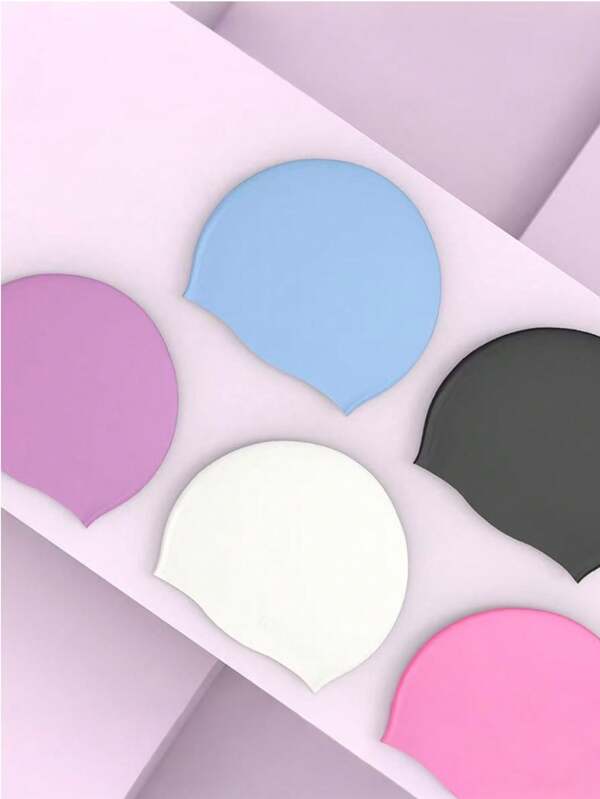 1pc New Breathable Fashionable Silicone Swimming Cap, Suitable For Swimming Pool, Waterpark, Won't Wet Hair, Comfortable Fit, Stretchy & Non-Deforming