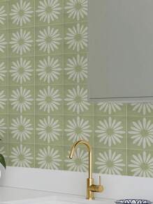 10pcs Tile Stickers Matte Texture Home Decal Vintage Waterproof Removable Mural Decor Peel Stick DIY Bathroom Kitchen Decoration -15*15cm,20*20cm