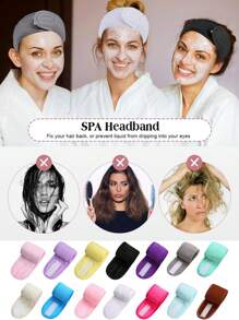 Fascia per capelli regolabile da donna per trattamenti spa e viso, turbante in morbido asciugamano per il lavaggio del viso, accessori per capelli da trucco