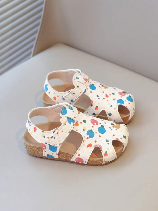 Zapatos de cuna antideslizantes suaves con estampado de lunares de colores para niñas pequeñas, modelo nuevo 2025