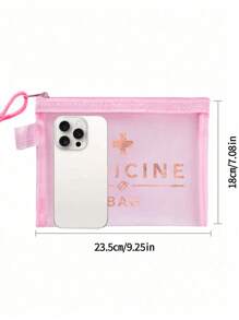 Mesh Cosmetic Bag With "Medicine" , Portable Storage Bag, Makeup Bag, Skincare Bag, Travel Essentials, Dormitory Supplies, Wedding Bride Gifts, Mother's Day Gift, Birthday Gifts, Gifts For Friends And Teachers, Medicine Storage Bag,Bathroom Storage, Jewelry Storage, Lip Oil And Cosmetics Storage Bag,Student Dormitory Wash Bag,Gift To Wife, Family, Friends, Colleagues