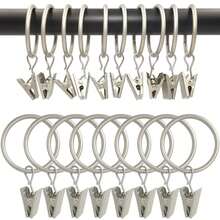 10pcs/40pcs Curtain Rings With Clips, Window Curtain Clip Rings, 1.26 Inch Inner Diameter, Suitable For Living Room Curtain Rods, Bathroom Curtain Rods, Curtain Rods, Easy To Use, Gold, Black, Silver - Multicolor - View 11