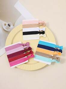 25pcs Hand-Tied Stretch Elastic Hair Bands, Simple & Versatile Hair Accessories