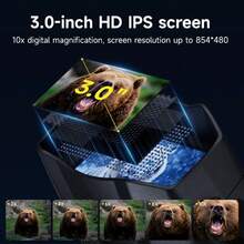 inskam 10x 4K Ultra HD Digital Night Vision Binoculars With 3-Inch Display & Built-In Tactical Flashlight - High Magnification, Durable Plastic, Perfect For Outdoor Adventures, Wildlife Spotting, And Gifts For Men - Black - View 6