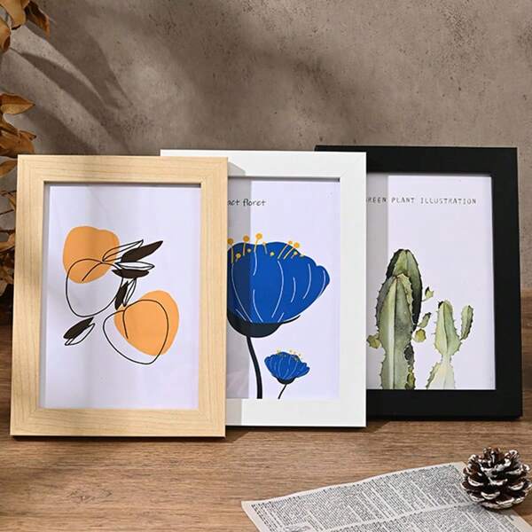 2025 New 5-6-7-8 Inch Photo Frames Nordic Modern Picture Frame Wood SimpleTable Ornaments Photowall Home Bedroom Decorations