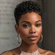 Short Curly Human Hair Wigs For Women Pixie Cut Wigs Wave Wig Brazilian Real Human Hair Wigs Glueless Full Machine Made Wigs
