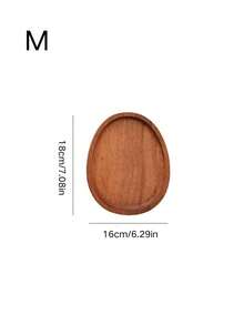 1pc Premium Vintage Walnut Wood Jewelry Display Tray, Suitable For Earrings, Decorative Items Storage Back To School - Brown - View 10