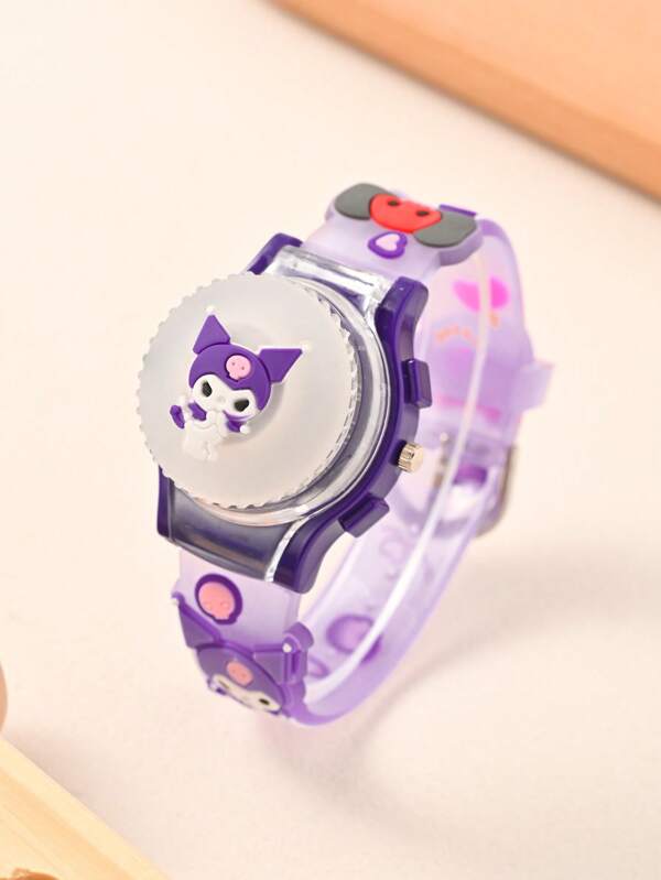 Sanrio Sanrio Dry Battery 1-Piece Girl's Watch - Hello Kitty Multi-Color Glowing Flashing Light Children's Watch - Round Clock - Can Show Hours - Suitable For Students - Fashionable School Supplies - Must-Have Items For Back-To-School Season - Gift For Girls