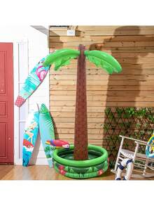 1pc Inflatable Parrot Coconut Tree Ice Bucket, PVC Material Multi-Functional Use As Ice Bucket And Decoration, Suitable For Beach, Swimming Pool, Vacation And Party Decoration - Multicolor - View 1