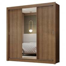 Ropero Closet Madesa 3 Puertas 1 Espejo Color Marrón - Marrón - Ver 3
