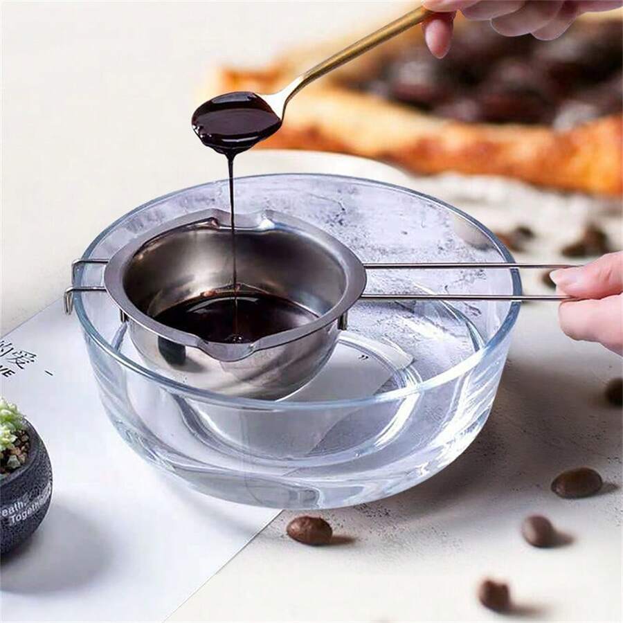 1 pieza Bol de acero inoxidable para baño maría para derretir chocolate, mantequilla, queso y otros utensilios de cocina - Multicolor - Ver 1