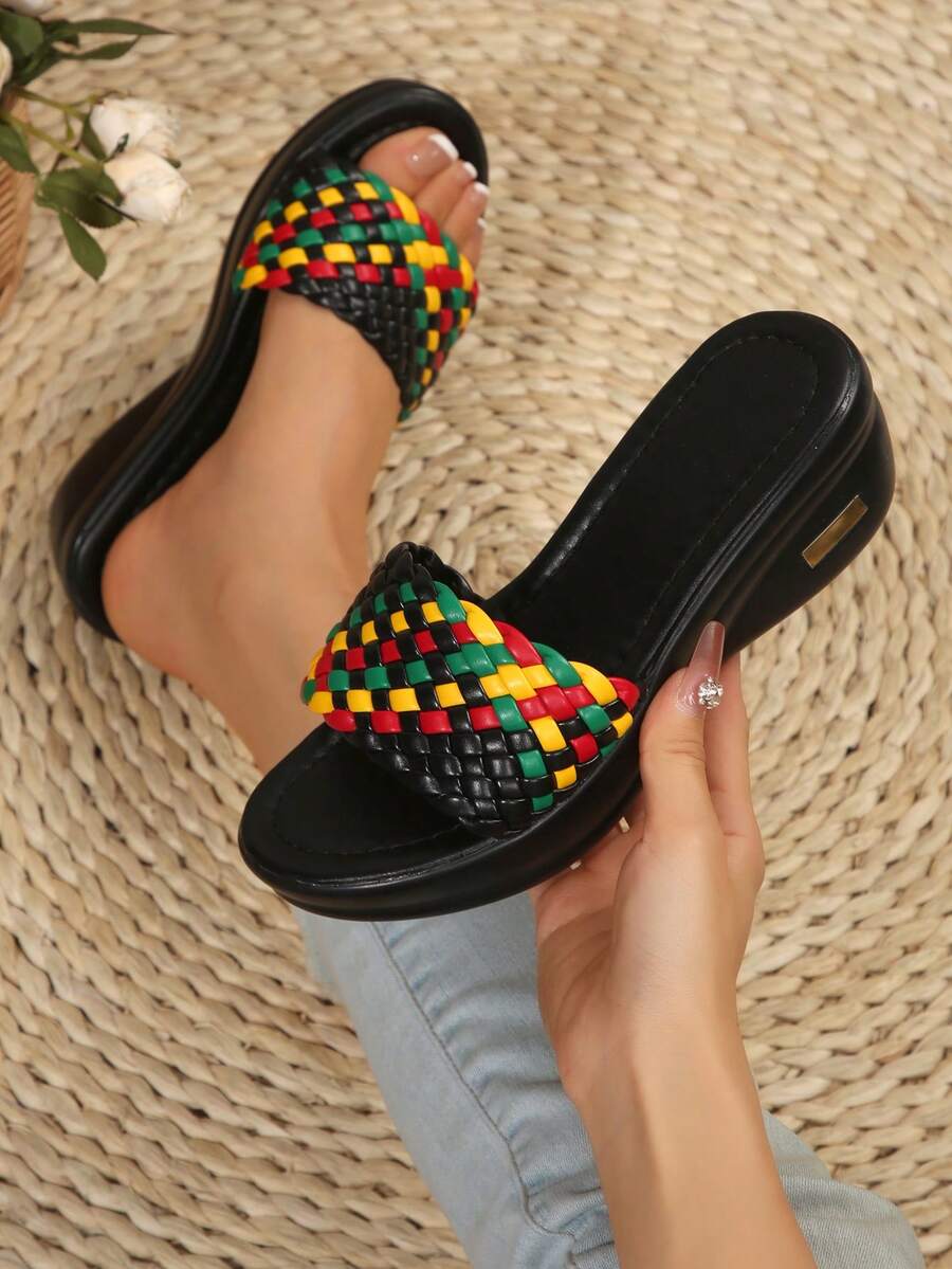 Giày sandal đế xuồng dệt kiểu Âu & Mỹ dành cho nữ, kiểu dáng thường ngày và thời trang, phù hợp với váy hè, đồ đi biển và đồ du lịch thiết yếu.