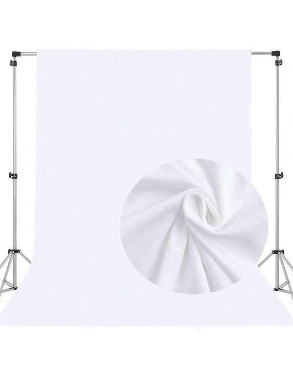 1 pieza Fondo de fotografía blanco puro, elegante retrato y banner de fondo de estudio, tela de vinilo, ideal para cumpleaños y celebraciones en general, fondo de estudio fotográfico | Fondo blanco elegante | Tela ligera