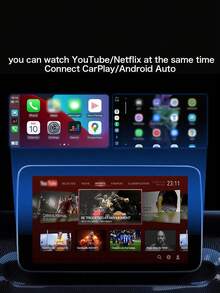 XUDA 新款三合一多功能安卓 12.0/CarPlay/安卓 Auto 车载视频盒功能内置 APP 无线 CarPlay/安卓 Auto