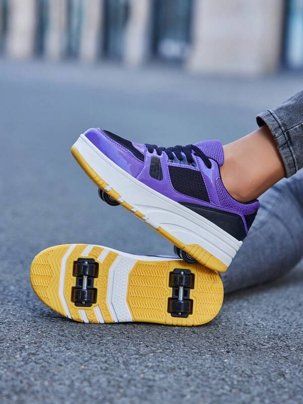 Pantofi de exterior pentru fete/băieți, cu roți detașabile, adidași cu role versatili la modă