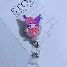 Sanrio 3pcs Sanrio Hello Kitty Cute Glitter Acrylic Nurse Teacher Badge Holder, Cartoon Fruit Badge Reel, Retractable ID Card Holder, Suitable For Teachers, Doctors, Nurses, Business Meetings, School Offices, Easter, Easter Gifts