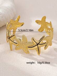 Pulseira de estrela do mar estilo oceano, acessório versátil e casual para férias femininas
