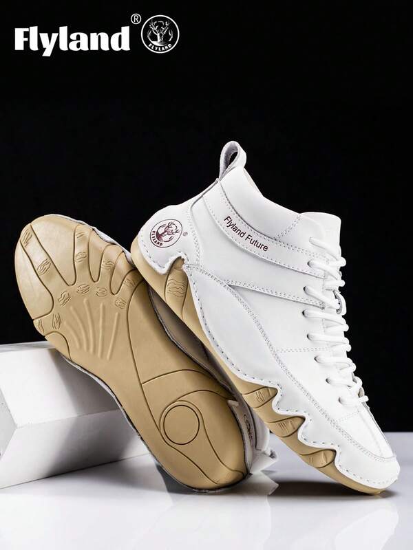 FLYLAND Women's Fashion Chukka Boots Vintage Handmade Ankle Botas Femininas Casual Leather Shoes