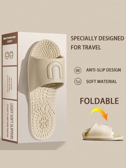 Tongs pliables pour hommes, ultra-légères et faciles à ranger, semelle souple antidérapante, convient pour la salle de bain, les voyages, l'hôtel, modèle pour couple