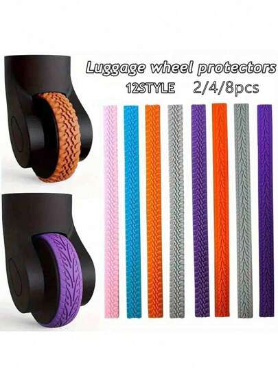 Silicone Luggage Wheels Protector, Silicone Wheel Covers,Sports Style, Silicone Suitcase Wheel Covers ,Plastic Wheel Type, Non-Slip, Reduce Noise, For Luggage Suitcase,- Quiet, Noise-Reducing Travel Luggage Protectors, Grey, Luggage Wheel Cover Protector Bag For School School Accessories School Stuff