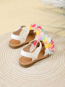 Sandalias planas con estampado floral para niñas para el verano