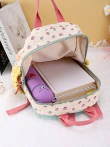 1pc Custom Embroidered Name Backpack, Personalized Embroidered Name School Bag, School Storage Bag, Stationery Storage Bag, Student Supplies, Cartoon Backpack, Gift, Birthday Gift, Back To School Gift, New Year Gift, Boy Gift, Girl Gift, Bear Multi-Functional,Ornamental,Letter Exquisite,Stylish,Soft,Squishy,Colorful,Cute Kawaii Adorable Unique,Customized Treasurefinds - Multicolor - View 3