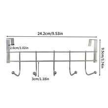 1/2 件不锈钢门上挂钩架，5 钩厨房工具架，易于安装，壁挂式，多用途收纳整理器，适用于浴室、卧室、厨房，现代时尚
