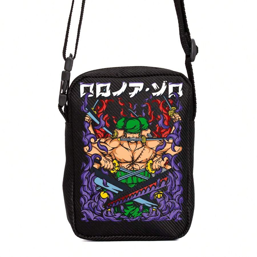 Shoulder Bag Unisex Transversal Anime One Piece 14 Roronoa Zoro - Black - View 1