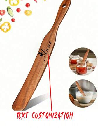 1pc Custom Made Premium Boxwood Nozzle - Narrow Design For Sourdough Starters, Mixing And Reaching Bottom Of Jars, Heavy Duty, Non-Stick, Kitchen Utensil - No Battery Required