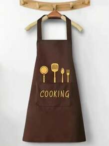 1 pièce Tablier personnalisé à motif floral ditsy, tablier de cuisine en canevas floral ditsy, robe de travail adulte de style ferme respirable et mignonne, cadeau de la fête des pères, cadeau de la fête des mères