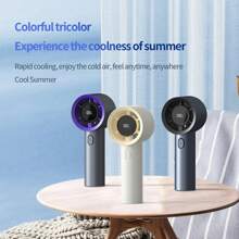 Portable Handheld Fan With Adjustable Speed, Turbo Mini,Rechargeable Battery. Personal Fan With Metal Body, Digital Display, Suitable For Women And Men's Travel/Camping/Outdoor Gifts