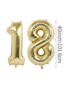2 Stücke 101,6 cm (ca. 40 Zoll) Platin Riesenzahl Helium Folienballons, große Ziffern Ballons für Geburtstag, Abschluss, Jubiläum, Party Deko