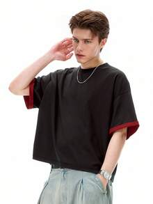 INFLATION 二合一双面薄荷绿T恤，轻盈快干宽松短袖，2025年春夏新品 - 黑色 - 查看 6