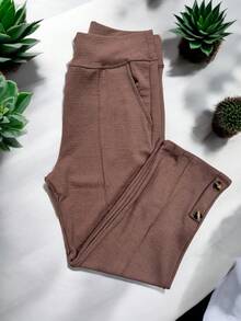CAPRI PANTS Casual Pocket Button - Khaki - View 1